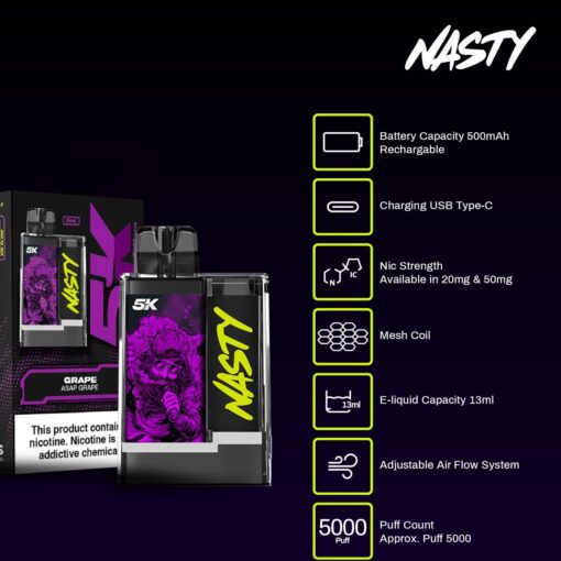 Nasty 5K Crystal 5000 Puff Tek Kullanımlık Elektronik Sigara